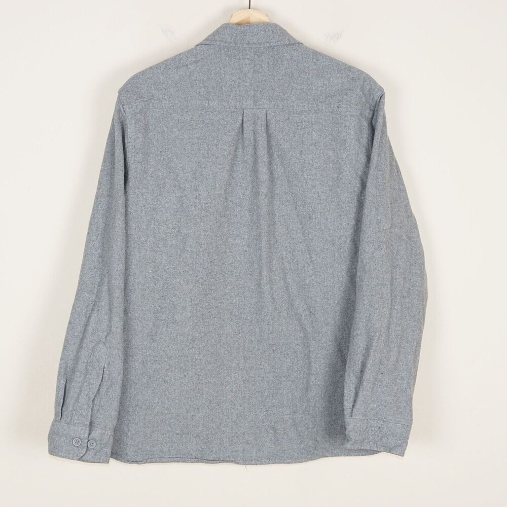 Eddie Bauer Gray 2 Pocket Flannel Long Sleeve Button Shirt Mens Sz L - Picture 2 of 6